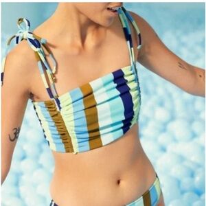 NWT Aerie Longline Striped Bikini Top